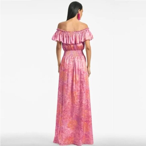 NWT SACHIN + BABI Dress Nikki Pink Off Shoulder Maxi Long Casual Resort 8 - Picture 4 of 10